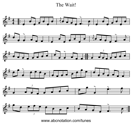 The Wait! - staff notation