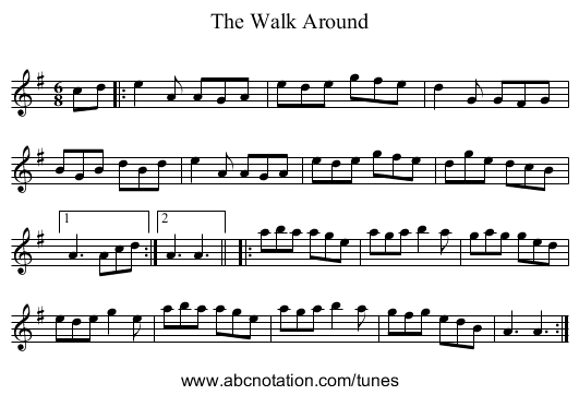 The Walk Around - staff notation