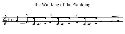 the Wallking of the Plaidding - staff notation