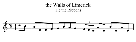 the Walls of Limerick - staff notation