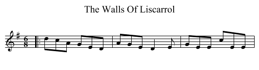 The Walls Of Liscarrol - staff notation