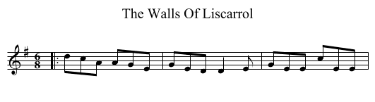 The Walls Of Liscarrol - staff notation