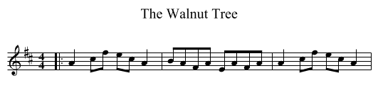 The Walnut Tree - staff notation