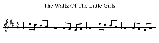 The Waltz Of The Little Girls - staff notation