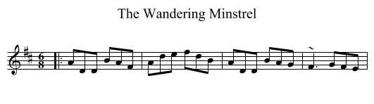 The Wandering Minstrel - staff notation