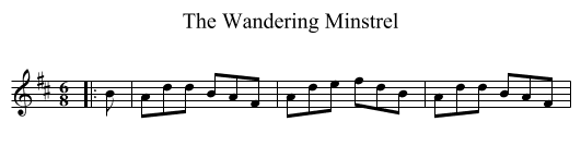 The Wandering Minstrel - staff notation