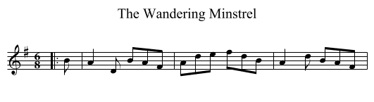 The Wandering Minstrel - staff notation