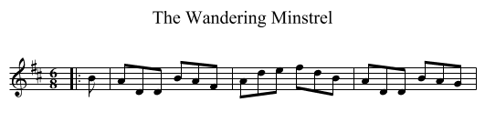 The Wandering Minstrel - staff notation