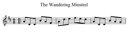 The Wandering Minstrel - staff notation