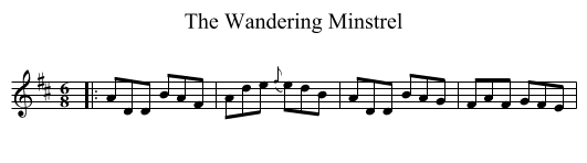 The Wandering Minstrel - staff notation