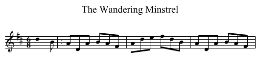 The Wandering Minstrel - staff notation