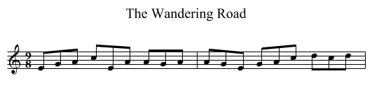 The Wandering Road - staff notation