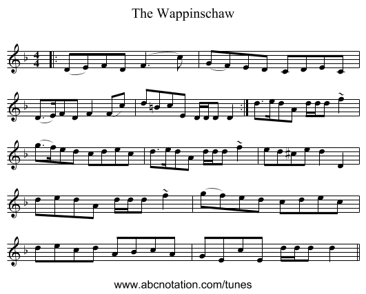 The Wappinschaw - staff notation