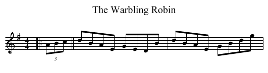 The Warbling Robin - staff notation