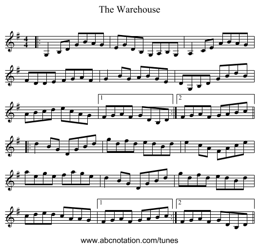The Warehouse - staff notation