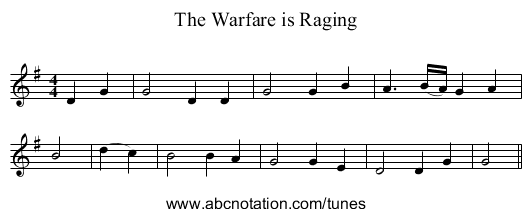The Warfare is Raging - staff notation