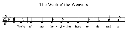 The Wark o' the Weavers - staff notation