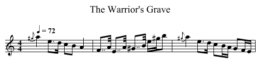 The Warrior's Grave - staff notation