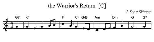 the Warrior's Return  [C] - staff notation