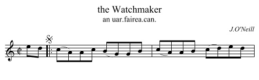 the Watchmaker - staff notation