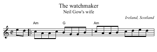 The watchmaker - staff notation