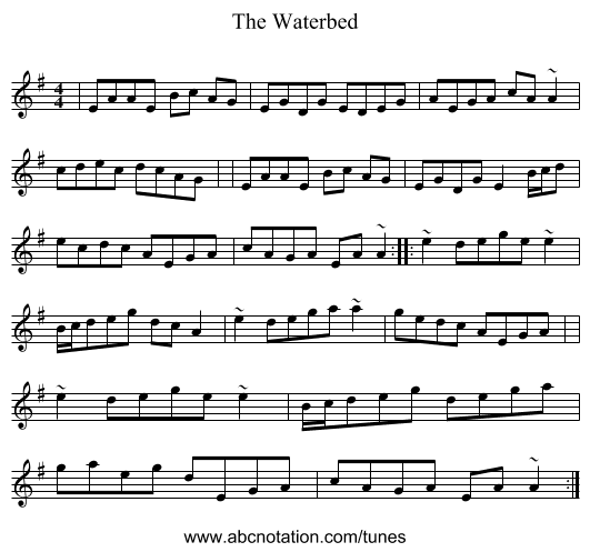 The Waterbed - staff notation