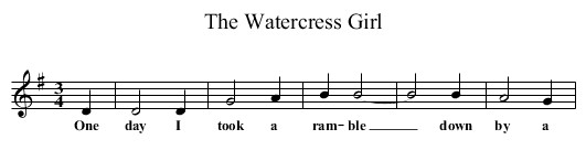 The Watercress Girl - staff notation