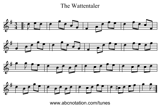The Wattentaler - staff notation