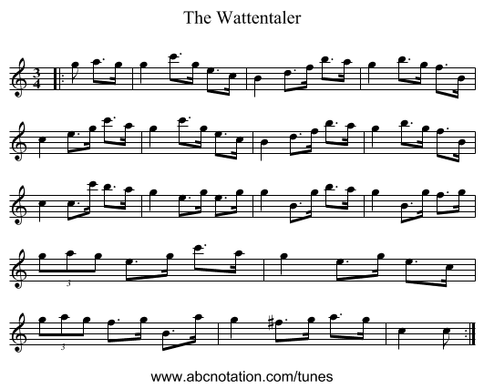The Wattentaler - staff notation