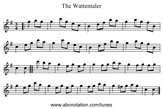 The Wattentaler - staff notation
