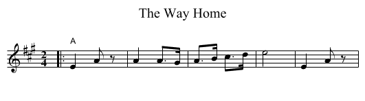 The Way Home - staff notation