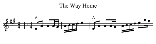 The Way Home - staff notation