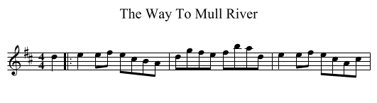 The Way To Mull River - staff notation