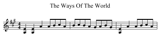 The Ways Of The World - staff notation