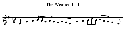 The Wearied Lad - staff notation