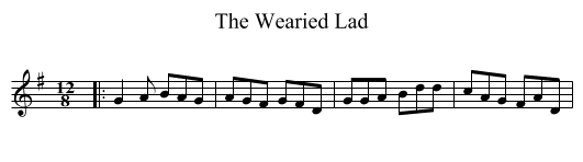 The Wearied Lad - staff notation