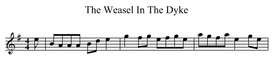 The Weasel In The Dyke - staff notation