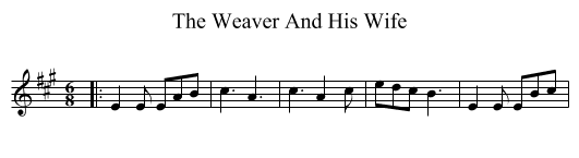 The Weaver And His Wife - staff notation