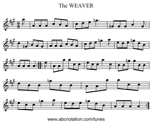 The WEAVER - staff notation