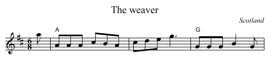 The weaver - staff notation