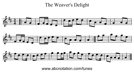 The Weaver's Delight - staff notation
