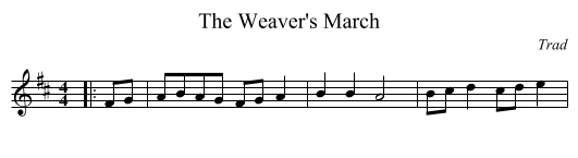 The Weaver's March - staff notation