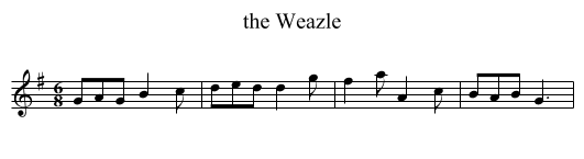 the Weazle - staff notation