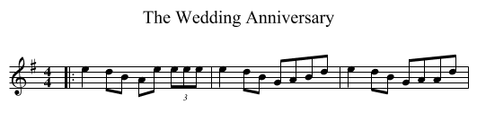 The Wedding Anniversary - staff notation