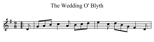The Wedding O' Blyth - staff notation