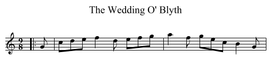 The Wedding O' Blyth - staff notation