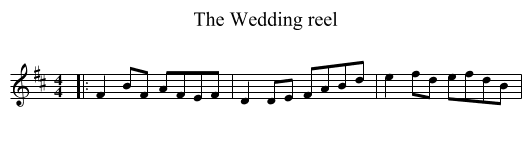 The Wedding reel - staff notation