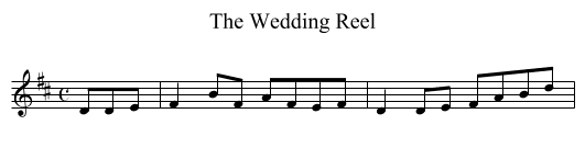 The Wedding Reel - staff notation