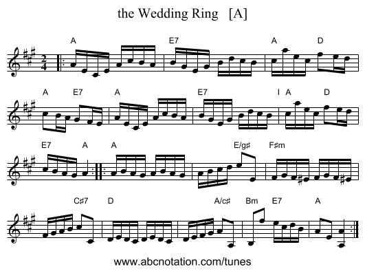 the Wedding Ring   [A] - staff notation