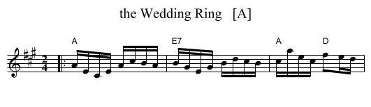 the Wedding Ring   [A] - staff notation